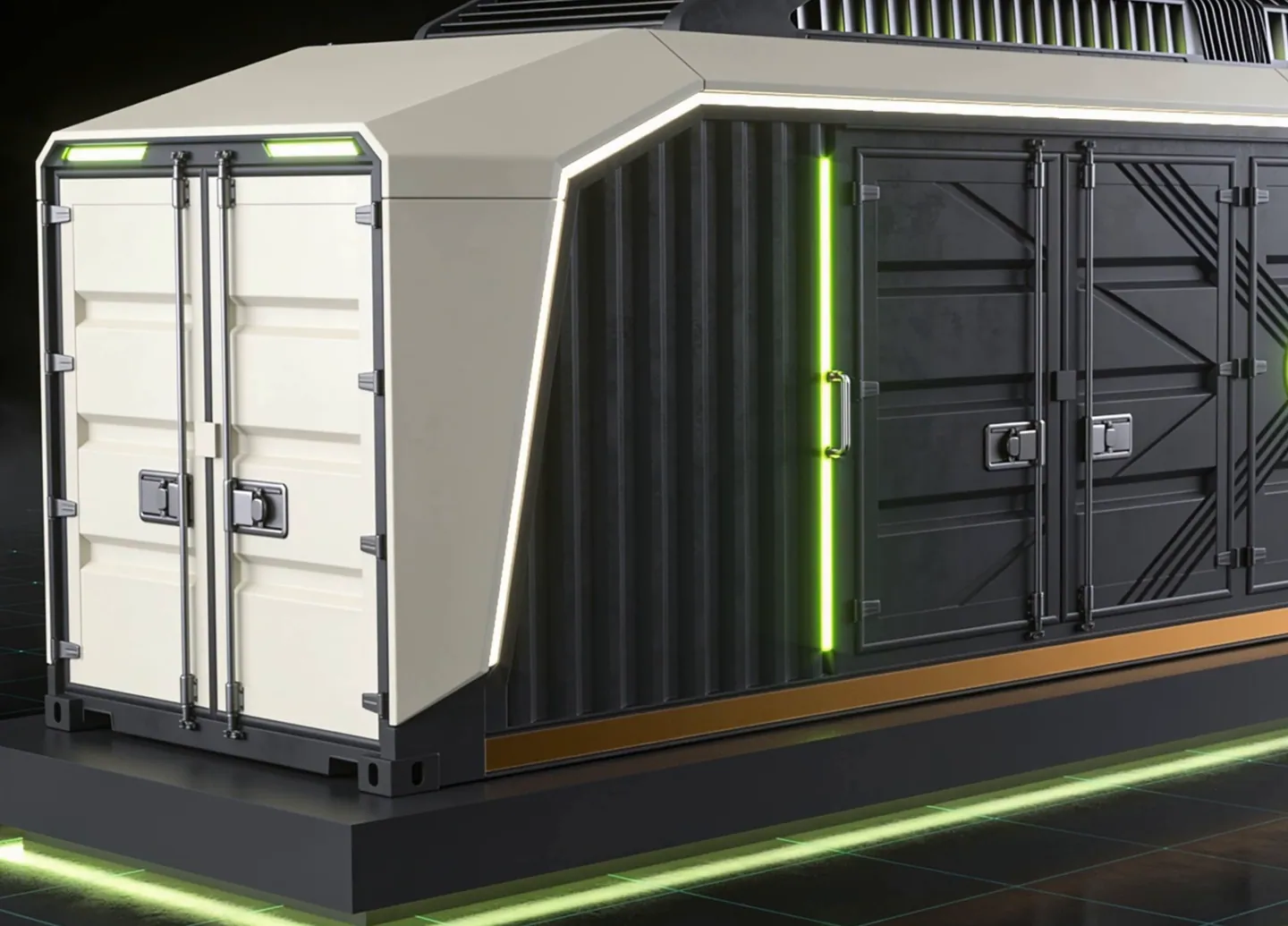 Modular reactor unit inside a glass enclosure