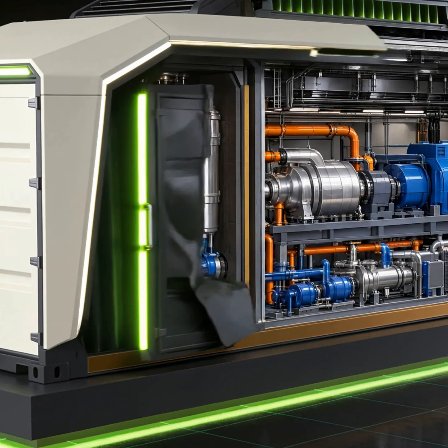 Natrium reactor module on a factory floor
